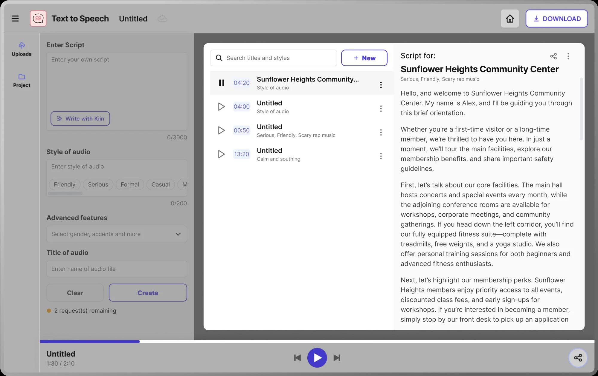 Turn <span>text to speech</span> <br />with AI